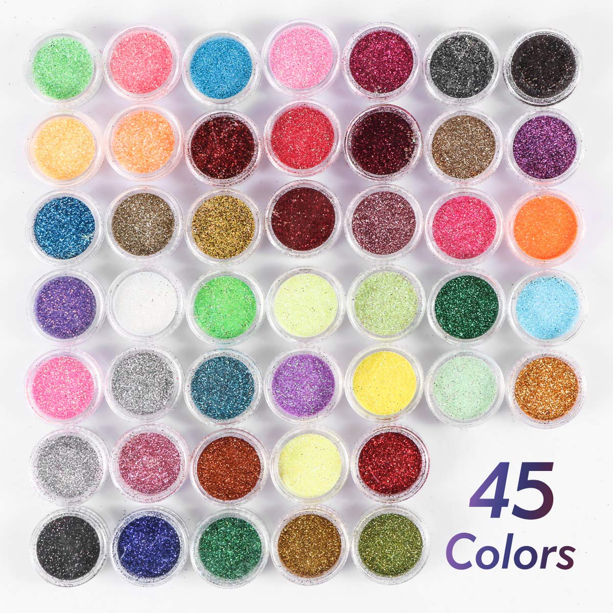 GLITTER - 45 COLORS JAR GLITTER PIGMENT