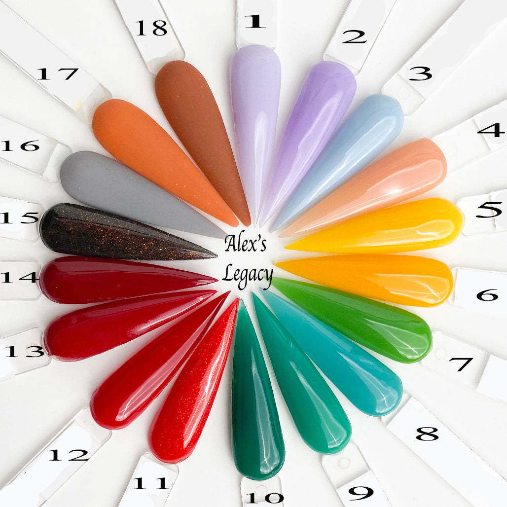 Alex’s Legacy Acrylic Powder - Set AS 18 Colors