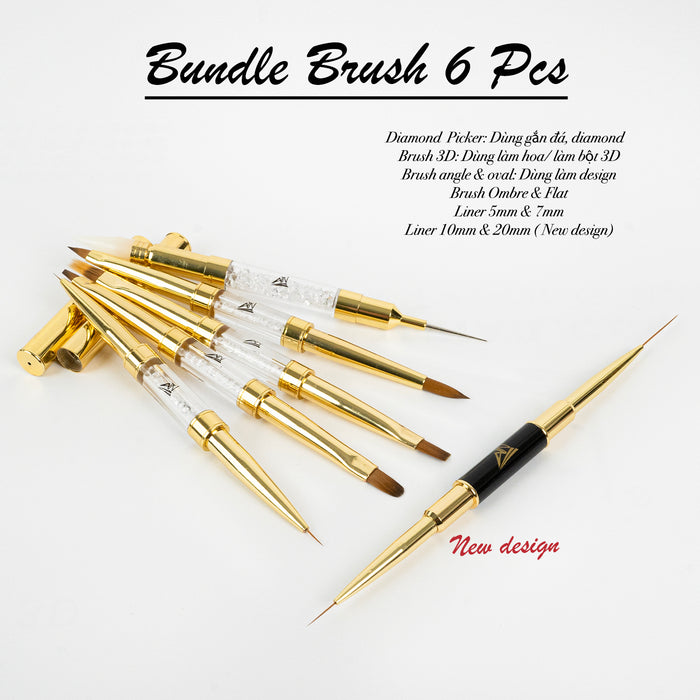 Brushes -Bundle Liners Set 6 Pcs | (12 Heads)