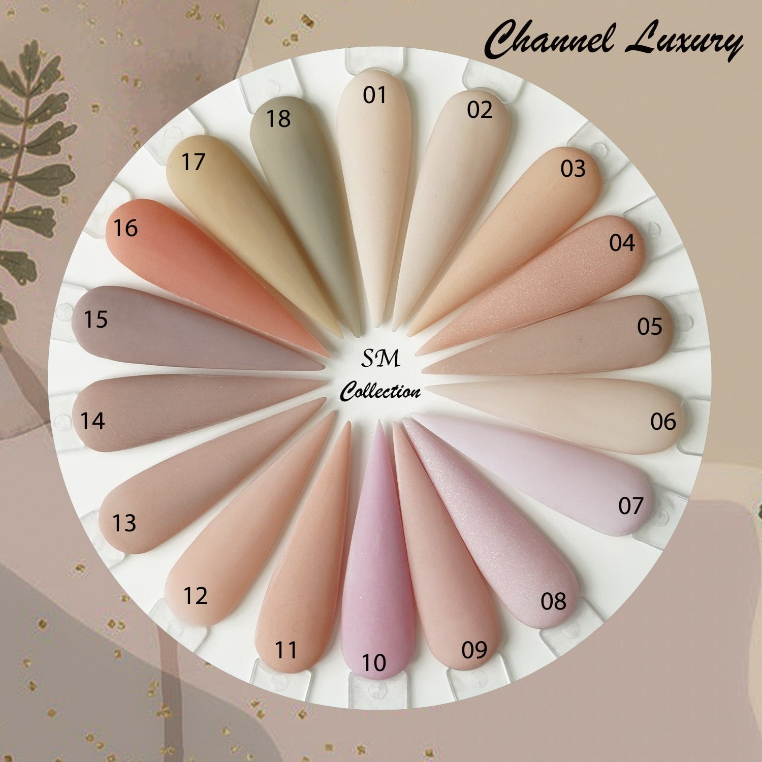 Channel Luxury Acrylic Powder - Set SM 18 Colors