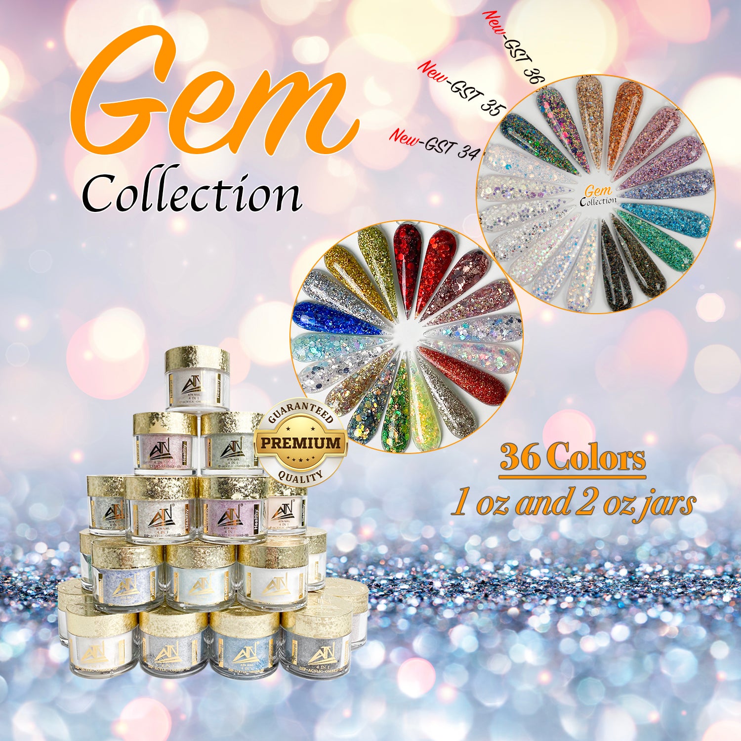 Gem Glitter Powder Collection – 36 Colors