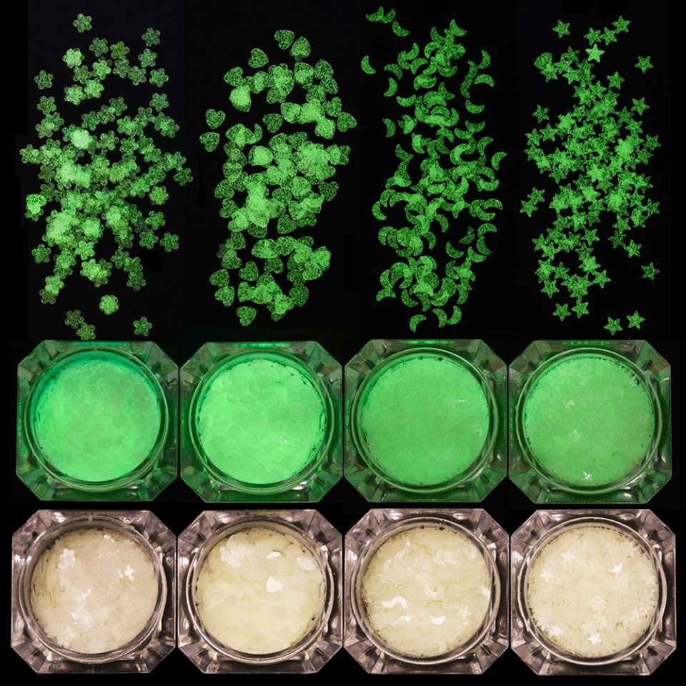 GLITTER - SET 4 - GLOW IN THE DARK