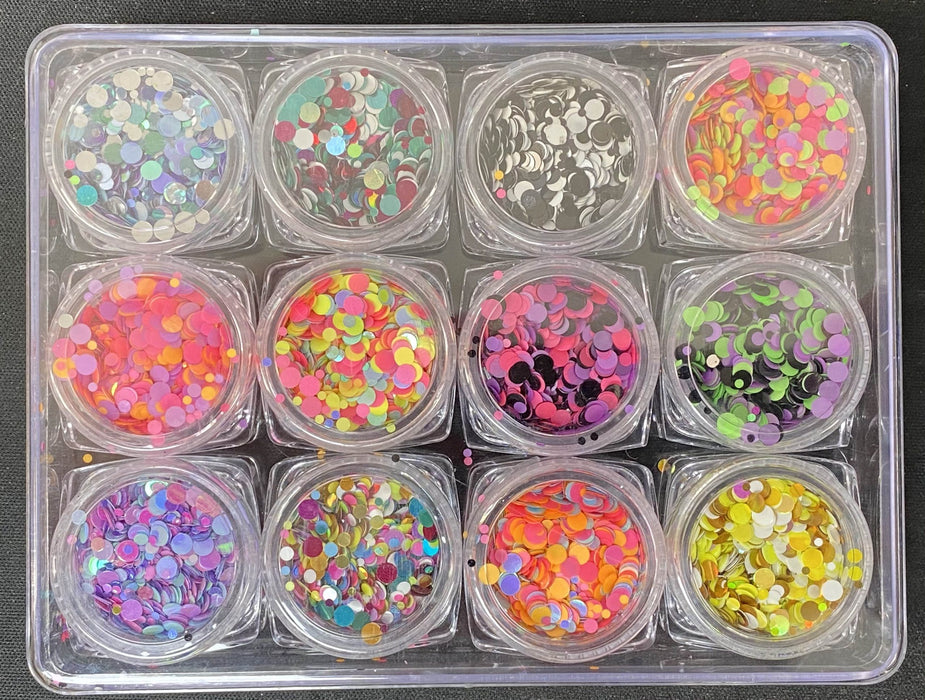 GLITTER - COLORFUL ROUND SET 12 COLORS