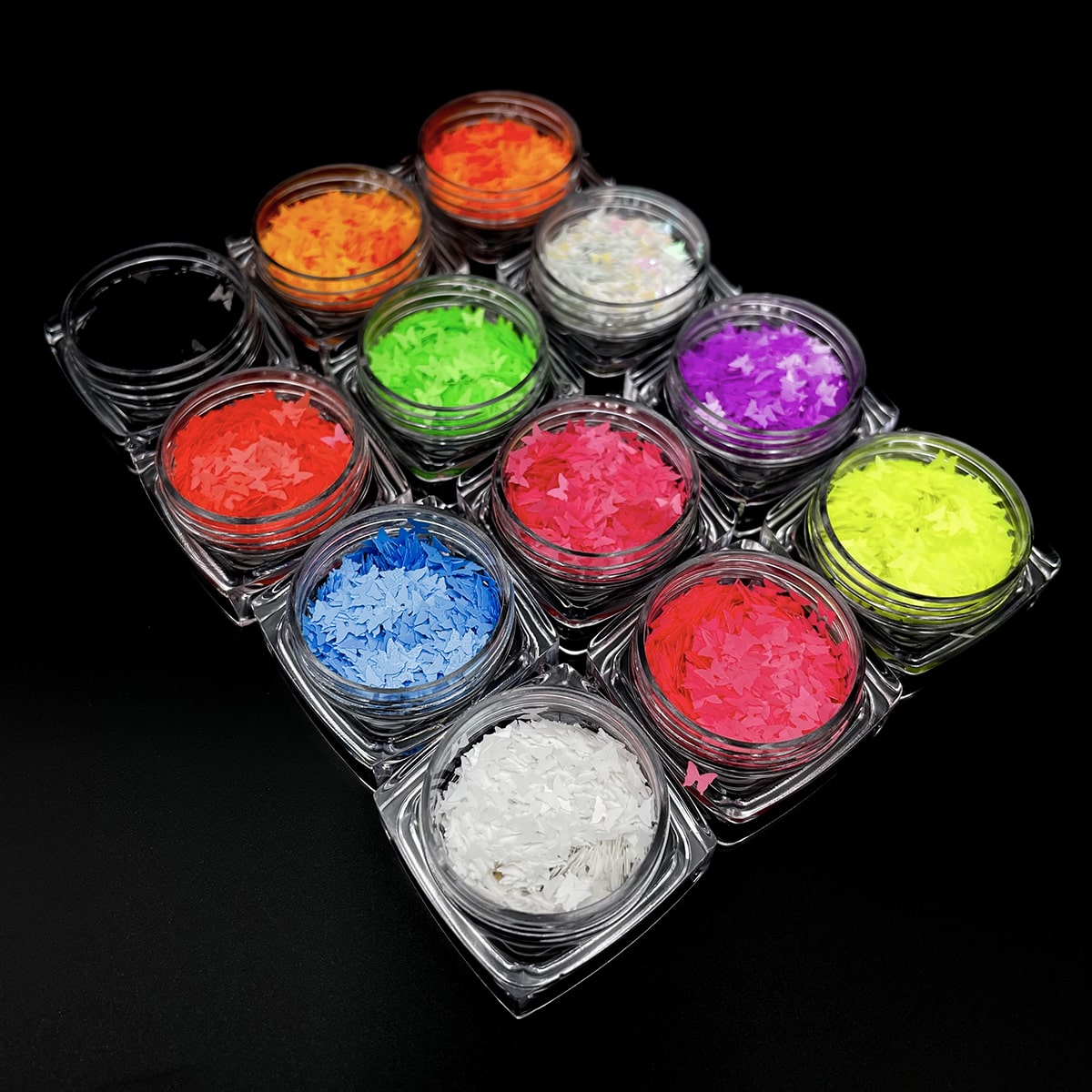 Glitter – 12 NEON BUTTERFLY