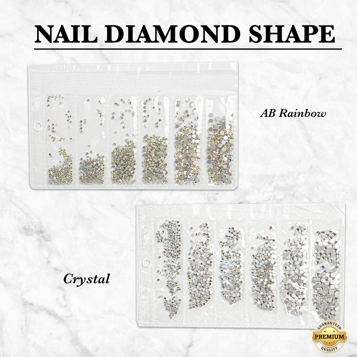 DIAMOND HALF BACK ROUND SHAPE | PACK 6 SIZES
