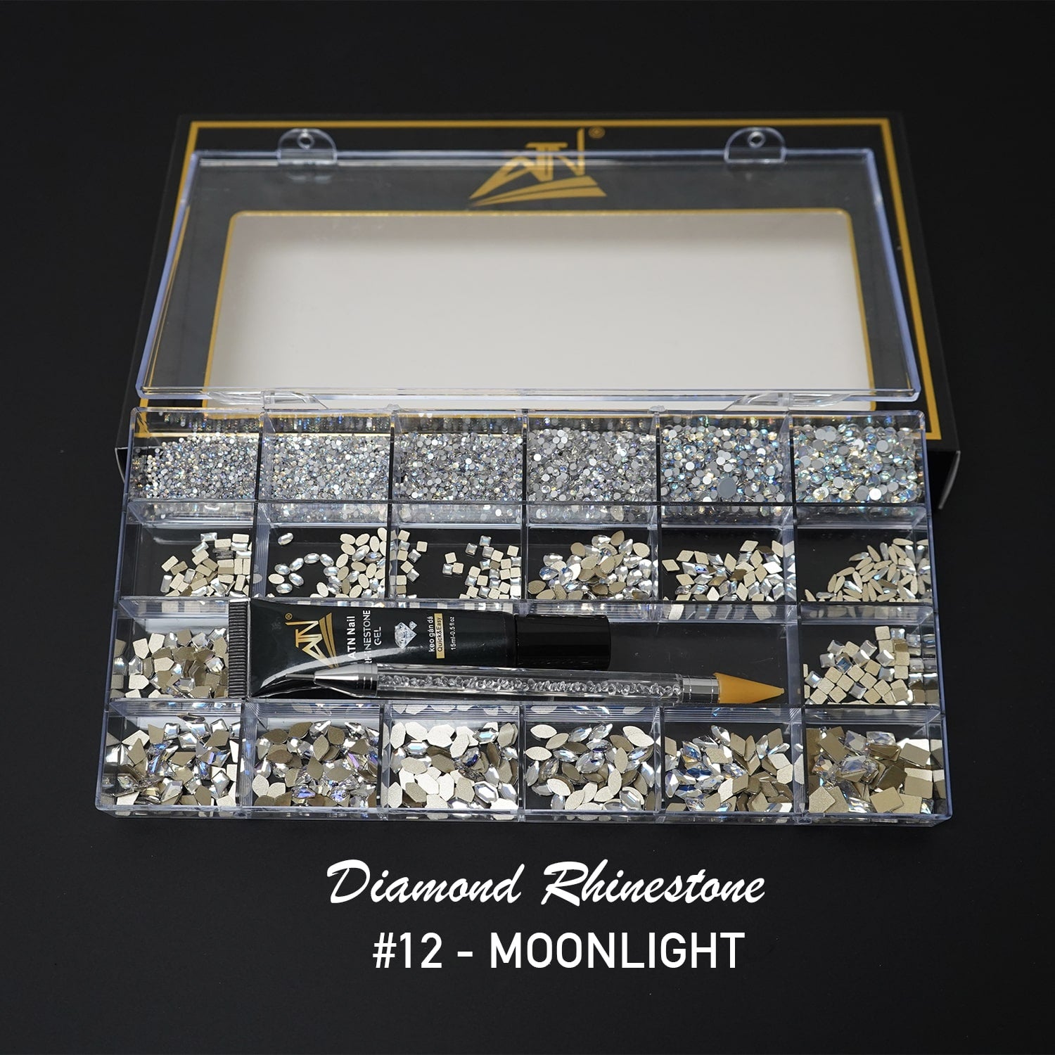 Hộp kim cương mới - Đá Rhinestone nhiều hình dạng | 20 hình dạng/gói