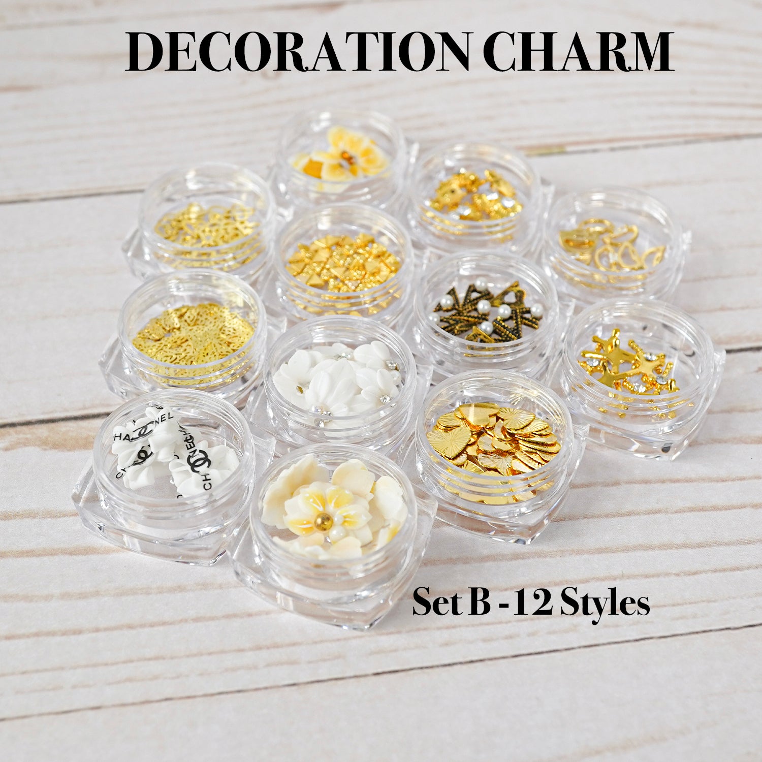 NAIL ART DECORATION - CHARM & 3D FLOWER | SET 12