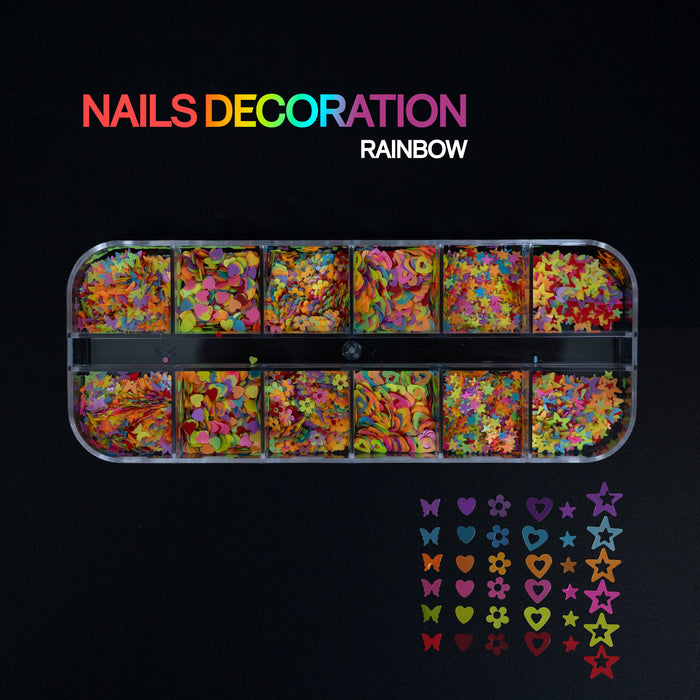 NAILS DECORATION - Multiple Shapes - Heart, Star, Letter, Alphabet, Leaf, Mickey Mouse, Round, Butterfly, Flower