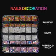 NAILS DECORATION - Multiple Shapes - Heart, Star, Letter, Alphabet, Leaf, Mickey Mouse, Round, Butterfly, Flower
