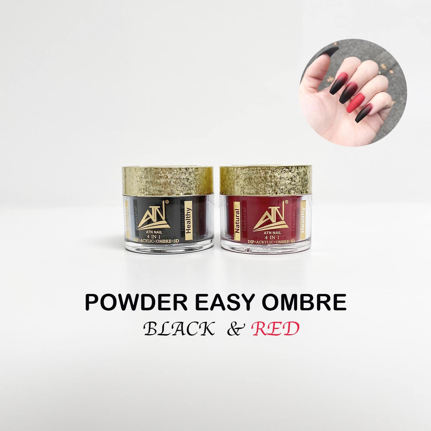 Black & Red Ombre Acrylic Powder