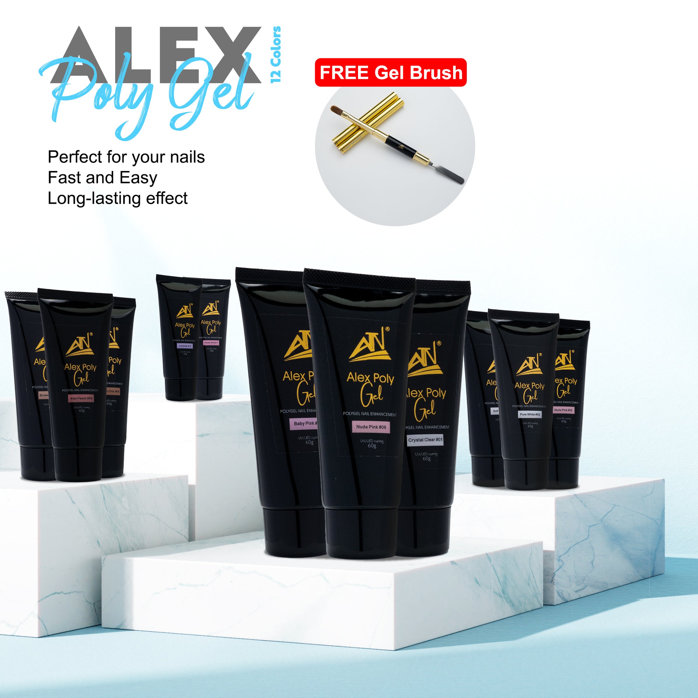 ALEX POLY GEL - 12 COLORS — ATN Nail Supply