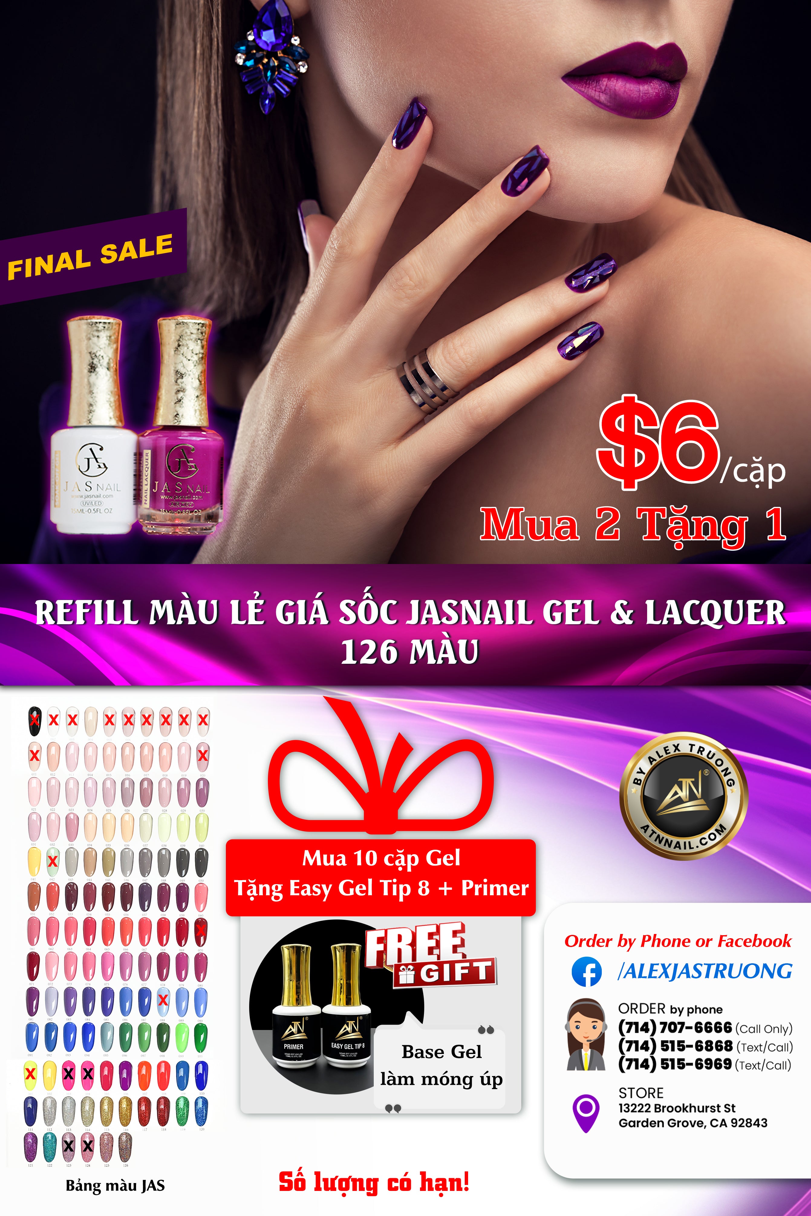 JASNAIL Gel &amp; Lacquer MUA 2 TẶNG 1 - GỌI ĐẶT HÀNG