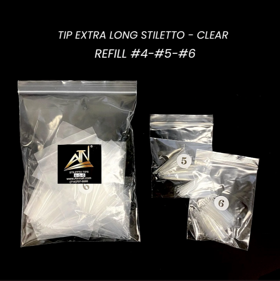 Stiletto No C Curve Nailtips Refill - 450pcs/Bag