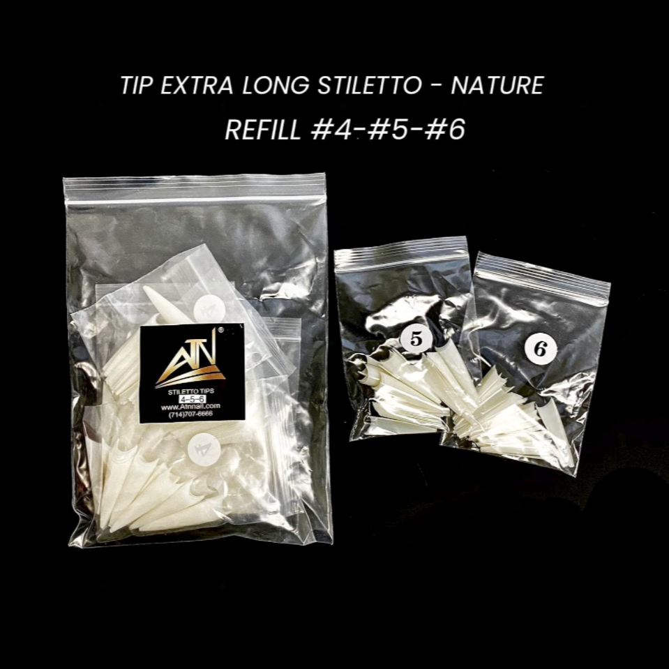 Stiletto No C Curve Nailtips Refill - 450pcs/Bag