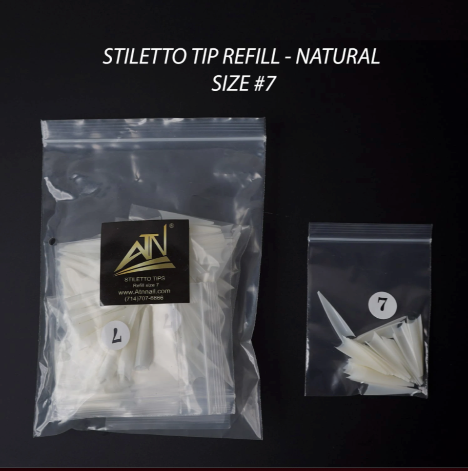 Stiletto No C Curve Nailtips Refill - 450pcs/Bag