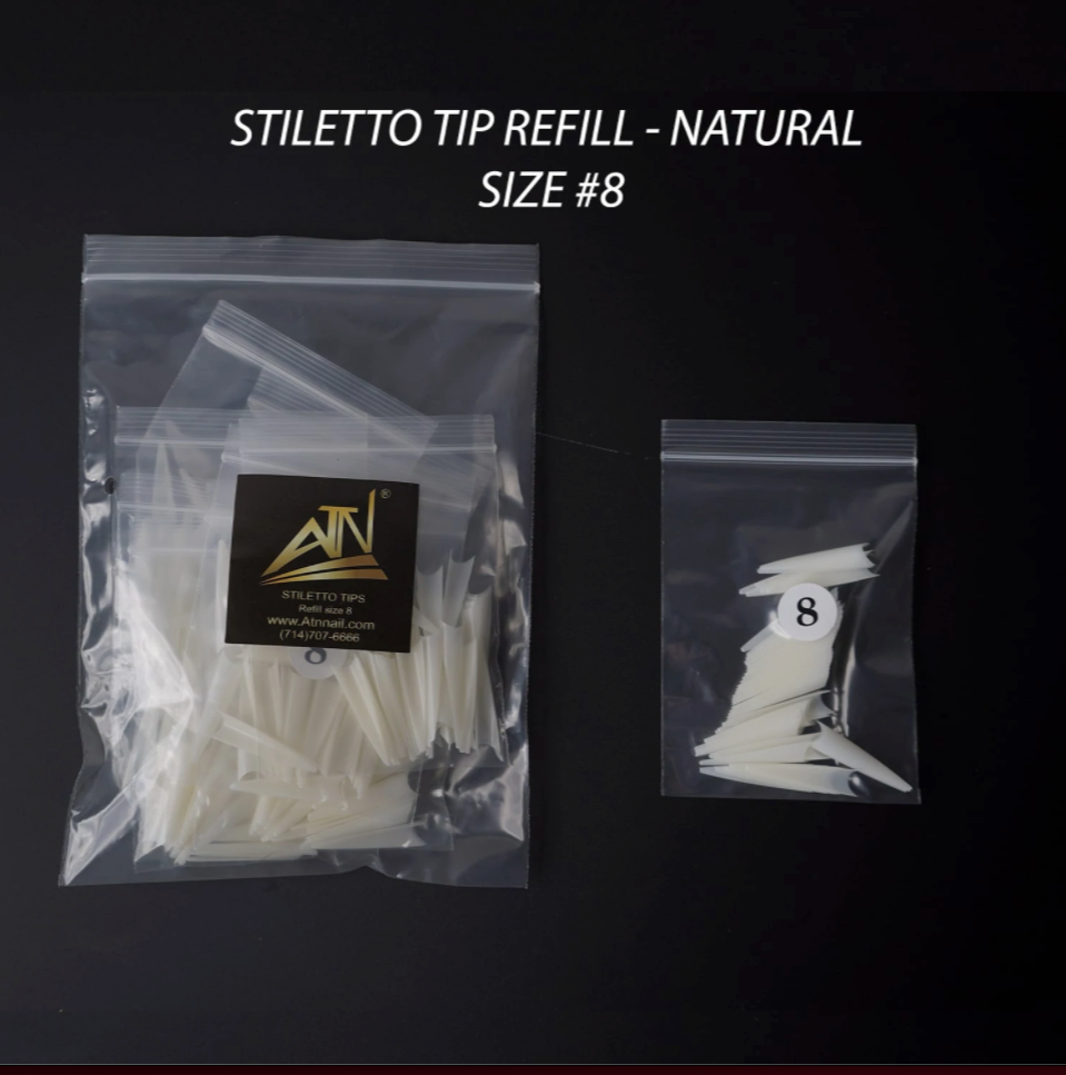 Stiletto No C Curve Nailtips Refill - 450pcs/Bag