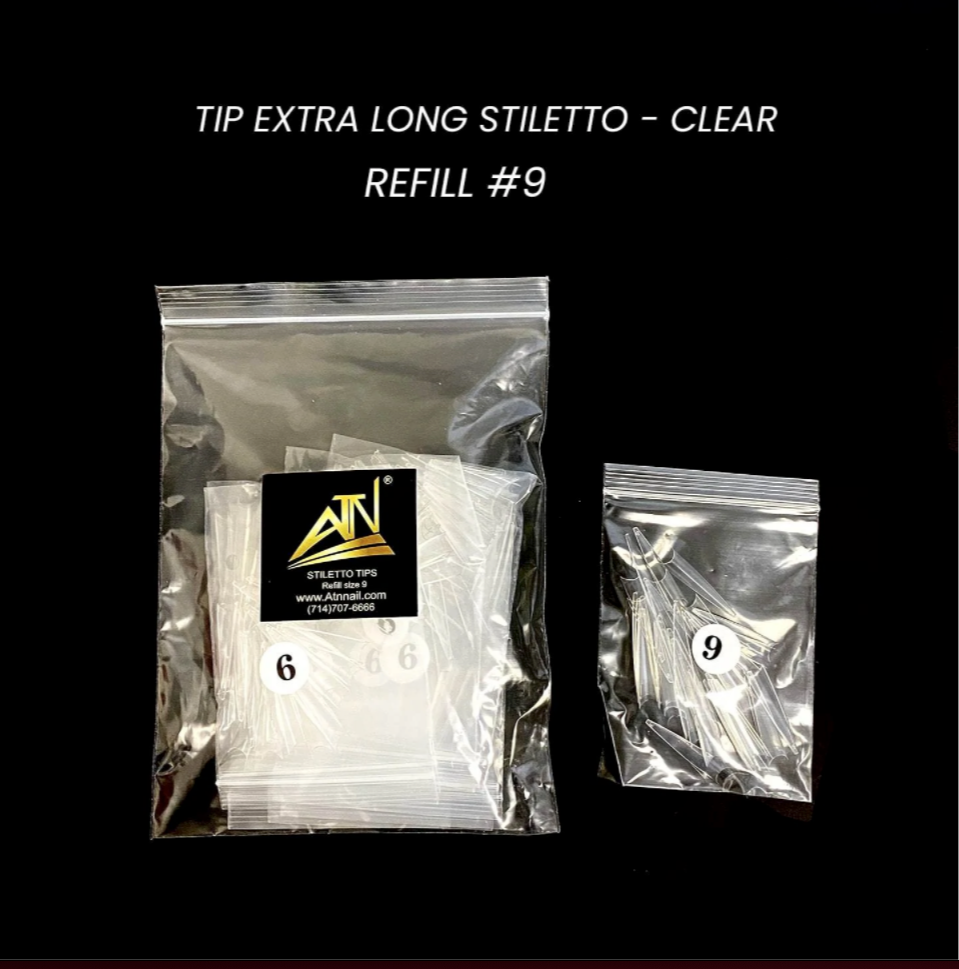 Stiletto No C Curve Nailtips Refill - 450pcs/Bag