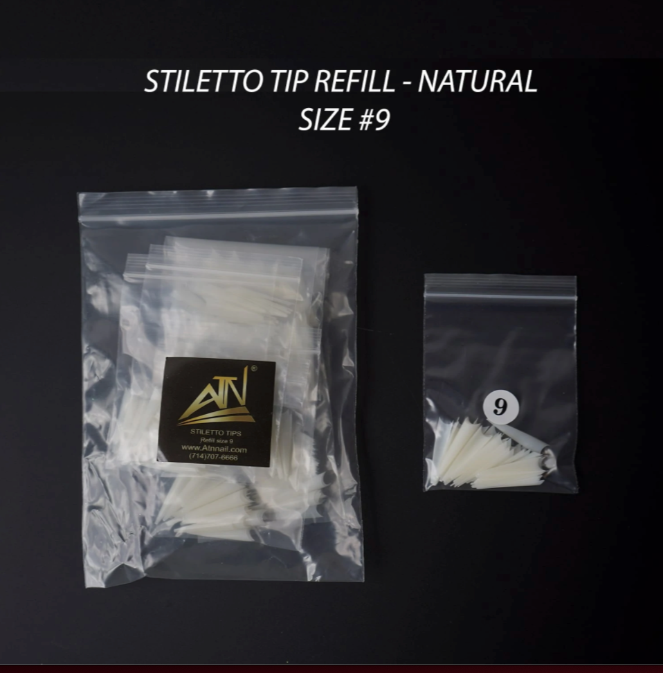 Stiletto No C Curve Nailtips Refill - 450pcs/Bag