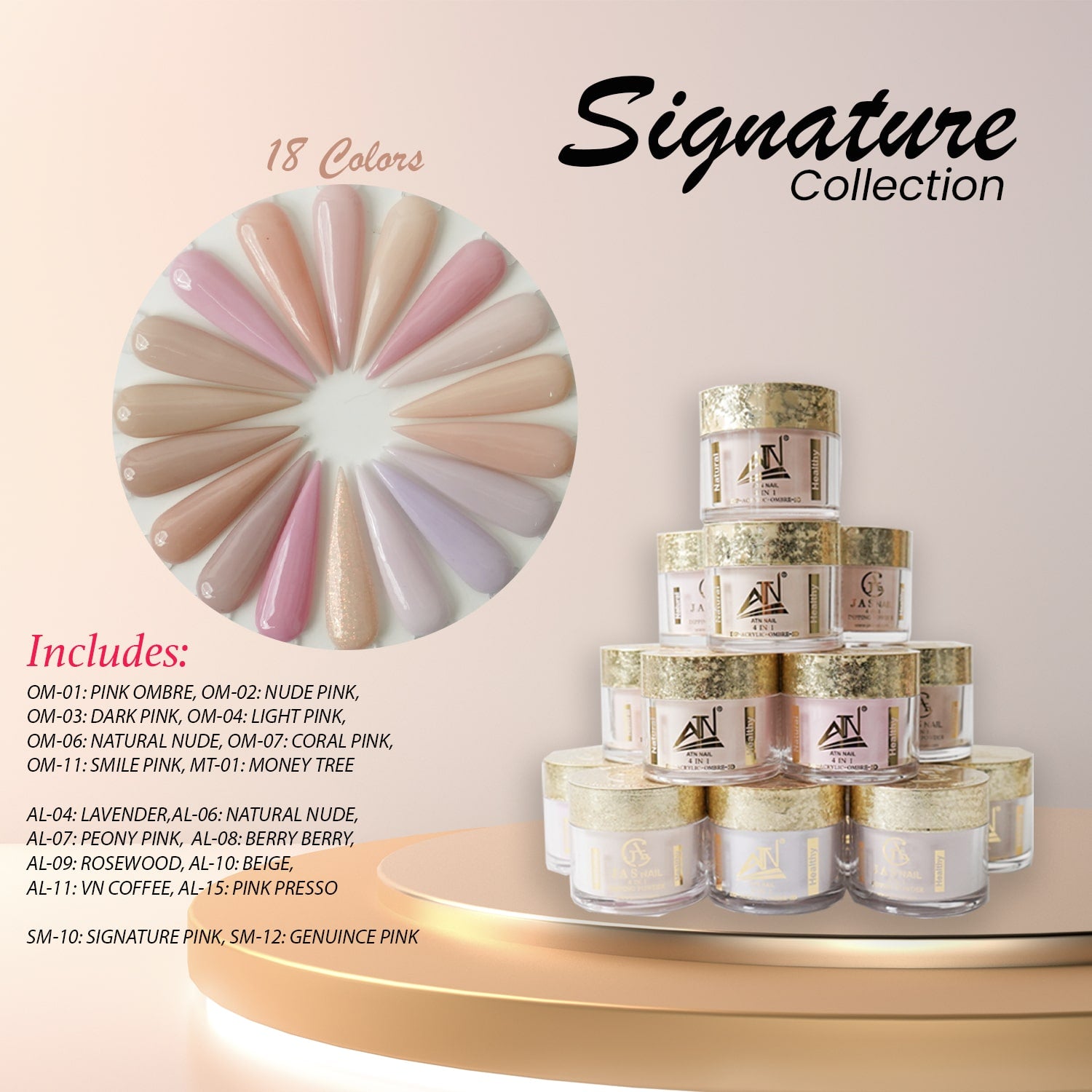 Signature Acrylic Powder – 18 Colors