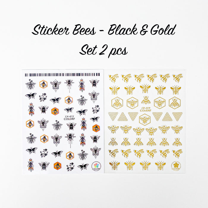 STICKER - BEES BLACK & GOLD | SET 2 PCS