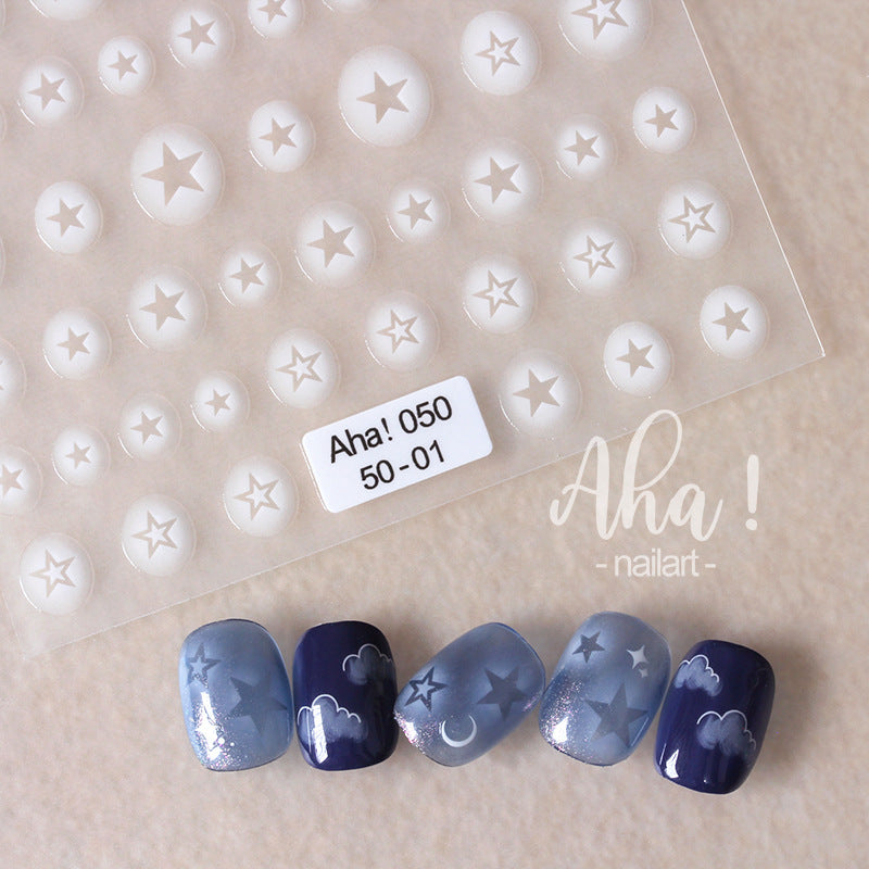 STICKER - White Smudge Translucent Gradient Nail Stickers | SET 3 PCS