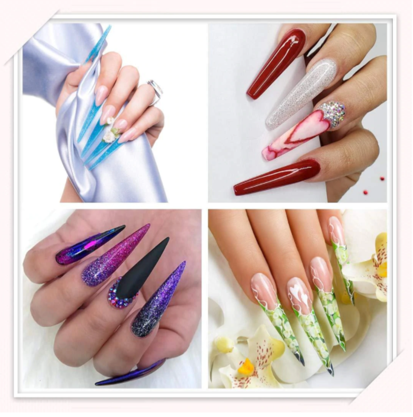 Stiletto Nail Tips (0–9) - 500pcs/Bag