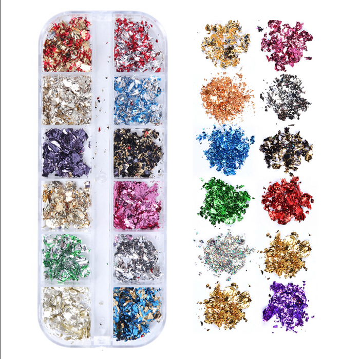 Nails Decoration - Chunky Paper | Set 12 colors