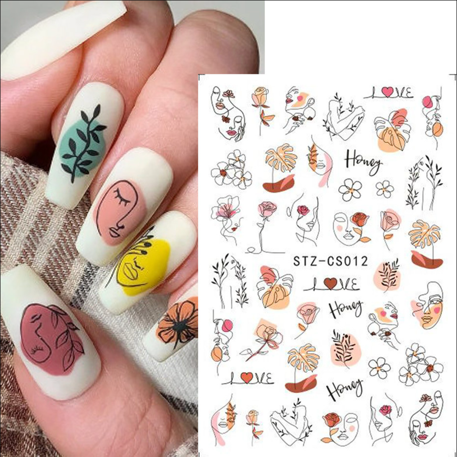 STICKER - LOVE ART & FLOWER SPRING | SET 2 PCS