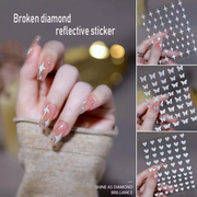 STICKER - Glitter Silver - Butterfly, Bear,Flame, Trace, Heart | SET 7 PCS