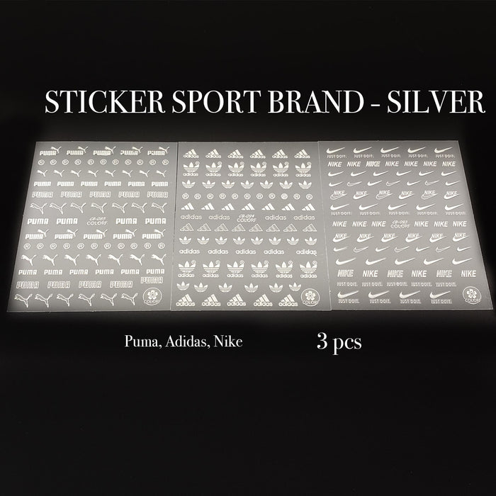 STICKER - SPORT BRAND- SILVER | SET 3 Pcs