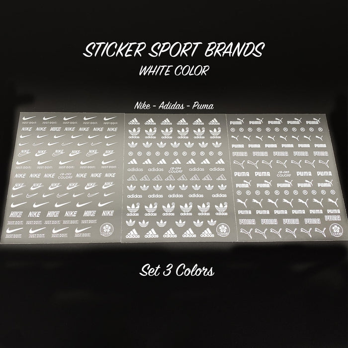 STICKER - SPORT BRANDS WHITE | SET 3 Pcs