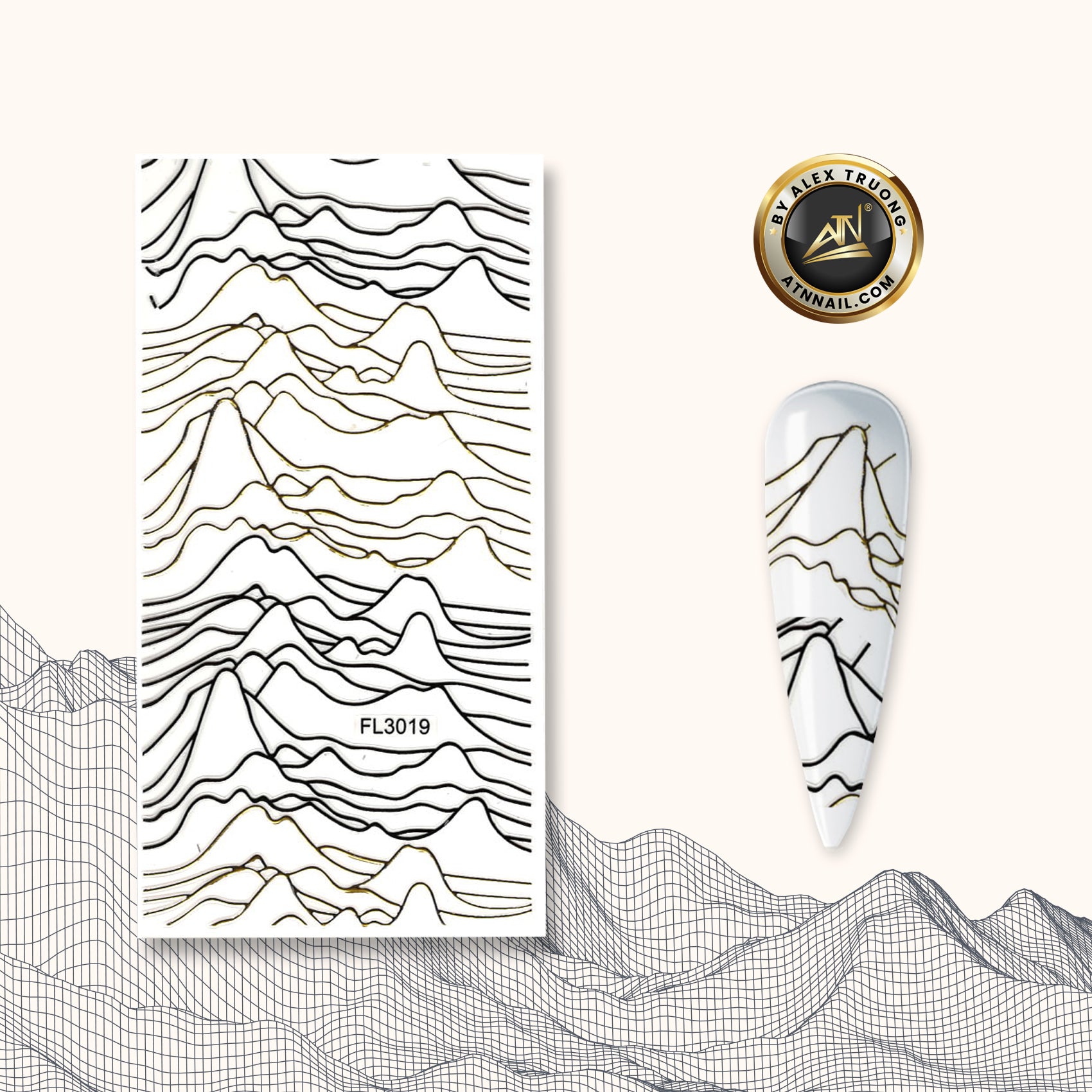 STICKER - GOLD BLACK LINE ART | 1 PCS