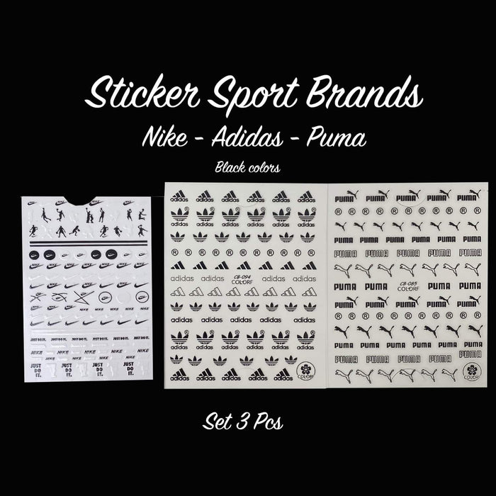 STICKER - SPORT BRANDS BLACK | SET 3 pcs