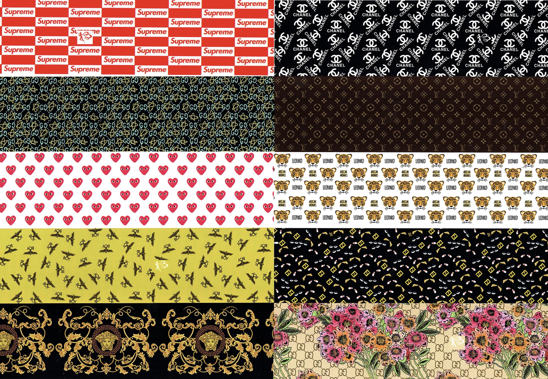TRANSFER FOIL-SUPREME, LV, GUCCI, COMME DES GARÇONS PLAY, CHANEL | DFOTN01
