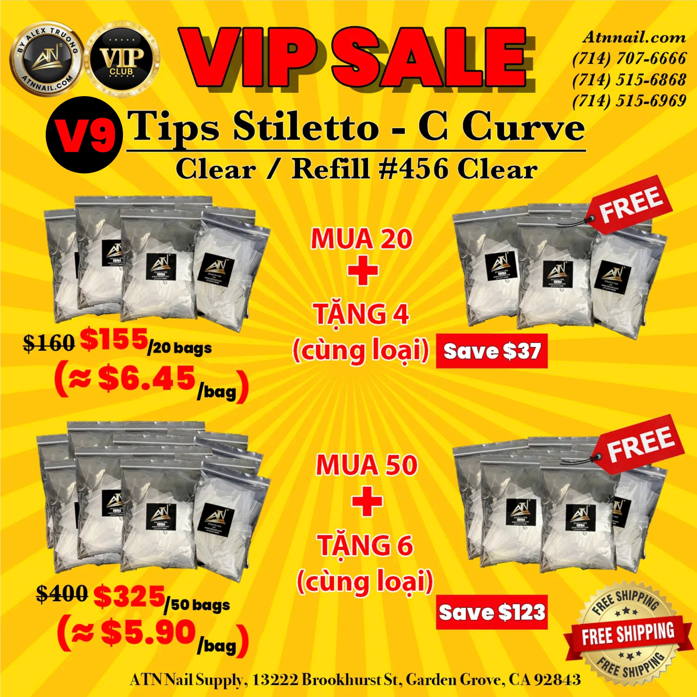 Stiletto Nail Tips Refill - 50pcs/Bag