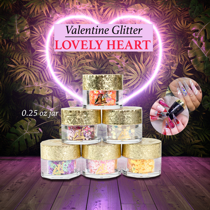 VALENTINE GLITTER- LOVELY HEART | 0.25 oz