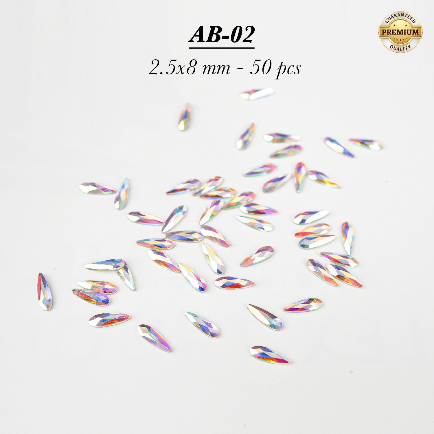 HIGH QUALITY 3D AB RAINBOW DIAMOND GEMSTONE - Flat Back