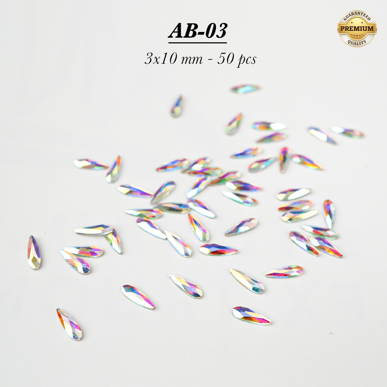 HIGH QUALITY 3D AB RAINBOW DIAMOND GEMSTONE - Flat Back