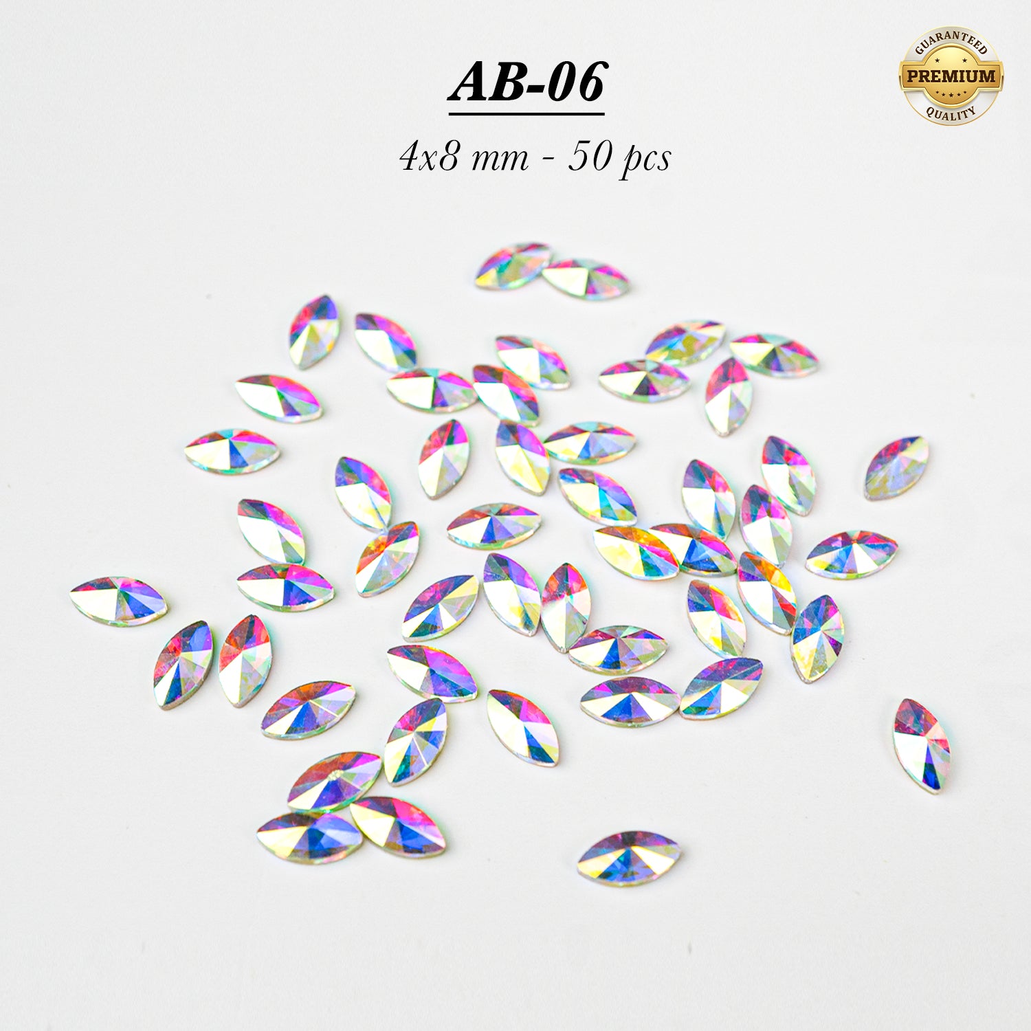 HIGH QUALITY 3D AB RAINBOW DIAMOND GEMSTONE - Flat Back