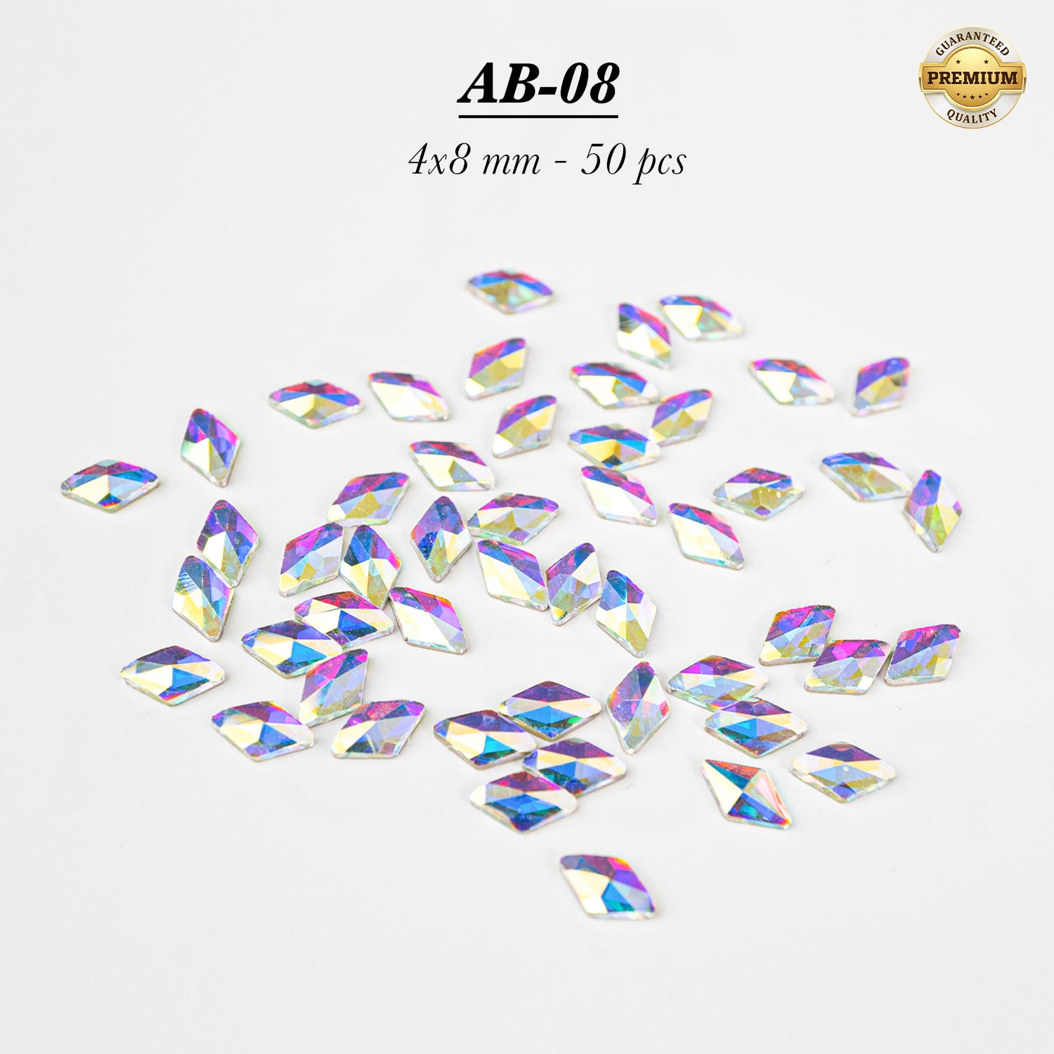 HIGH QUALITY 3D AB RAINBOW DIAMOND GEMSTONE - Flat Back