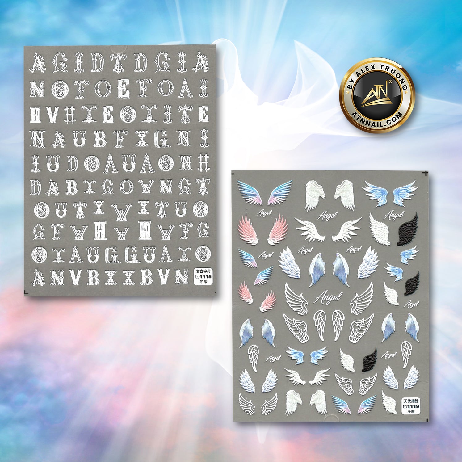 STICKER - LETTER, ANGEL WINGS | SET 2 PCS