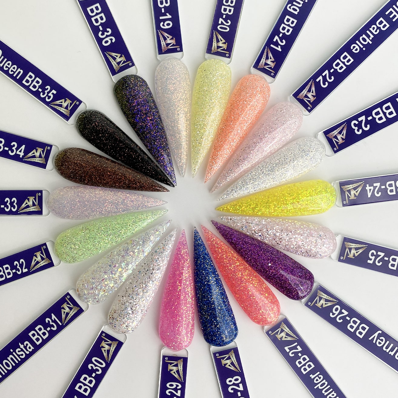 Barbie Crystal Glitter Acrylic Powder Collection – 36 colors (1oz)