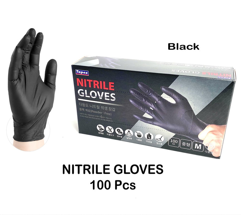 NITRILE GLOVES POWDER-FREE | Size M BLACK