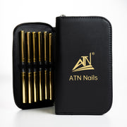 LEATHER NAIL BRUSH STORAGE BAG - BLACK