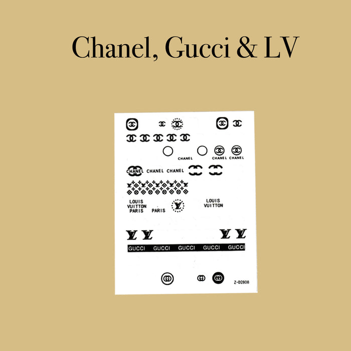 white Drip CHANEL, GUCCI, & LV stickers