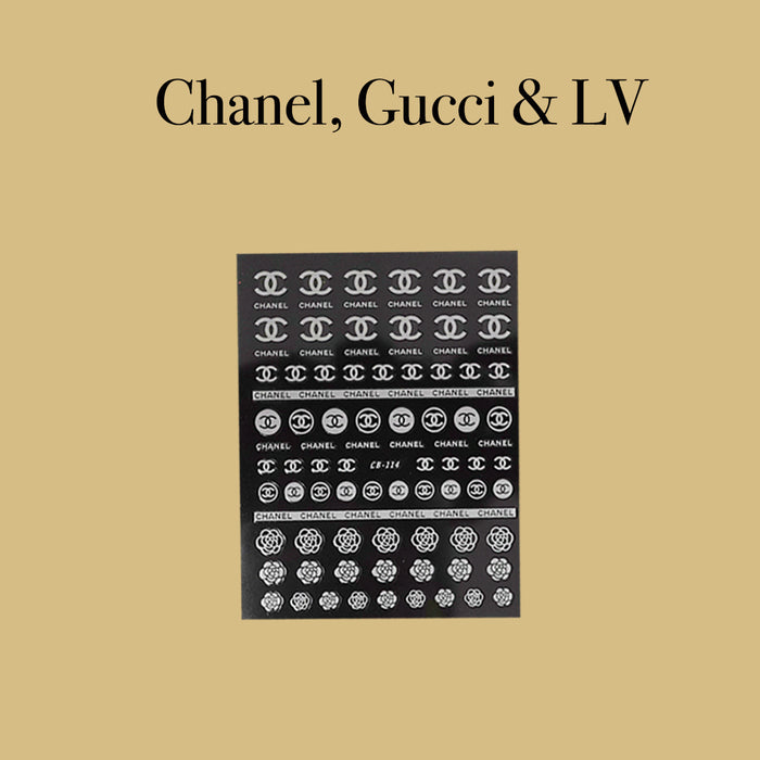 STICKER - LV, Dior, Chanel, YSL, Gucci – Glow In The Dark | SET 6 PCS