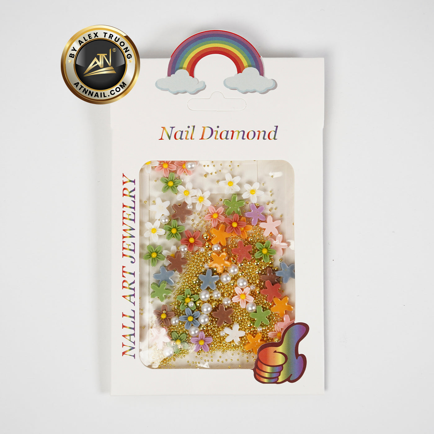 Nails Decoration - 5D Colorful Butterfly / Flower & Pearl