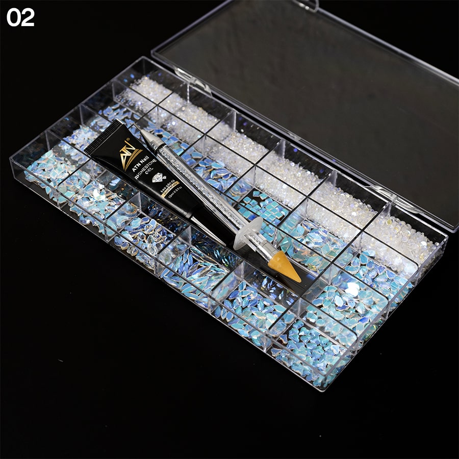 Hộp kim cương mới - Đá Rhinestone nhiều hình dạng | 20 hình dạng/gói