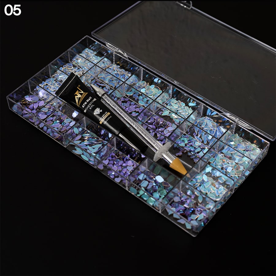 Hộp kim cương mới - Đá Rhinestone nhiều hình dạng | 20 hình dạng/gói