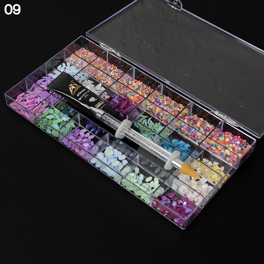 Hộp kim cương mới - Đá Rhinestone nhiều hình dạng | 20 hình dạng/gói